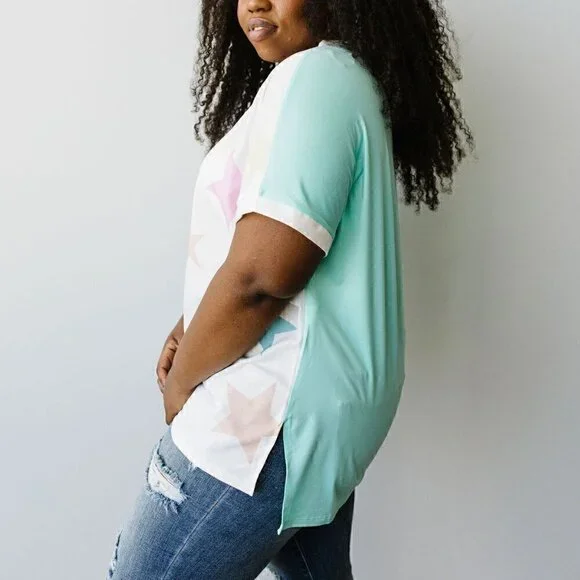 Haptics Pastel Star Top - NWOT - Picture 2 of 3